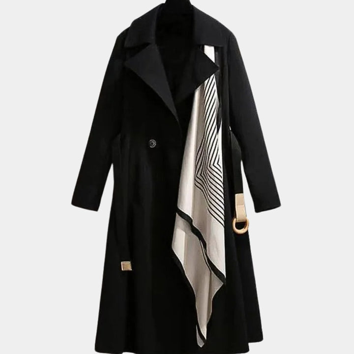 Dames Elegante Belted Trench Coat Klassieke Midi Stijl