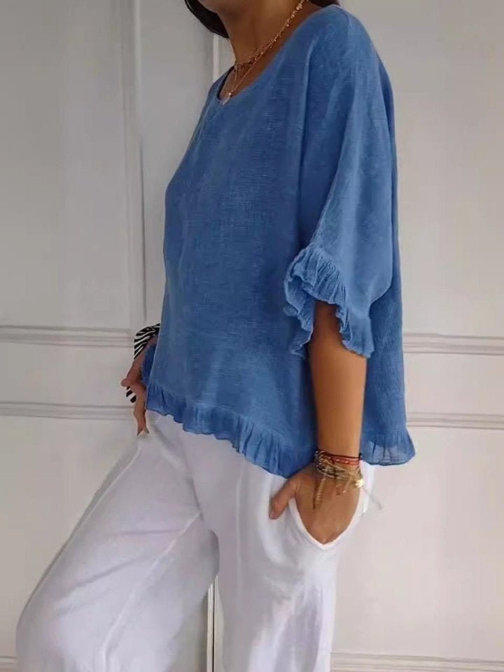 Dames Elegante Casual Blouse met Ruffle Details