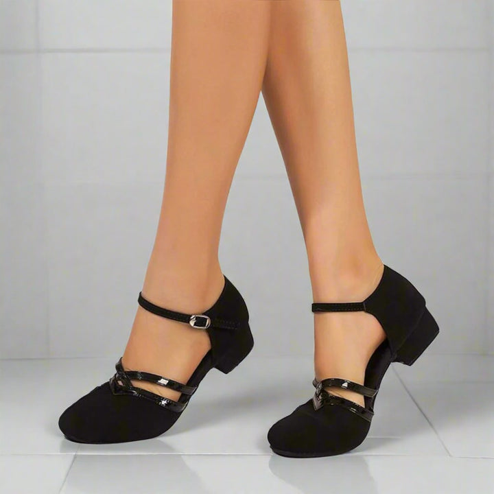 Dames Elegante Dansschoenen Flexibele Zool Enkelbandje - Zwart