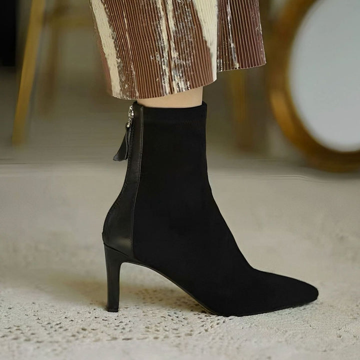 Dames Elegante Enkellaarzen met Stilettohak Ritssluiting