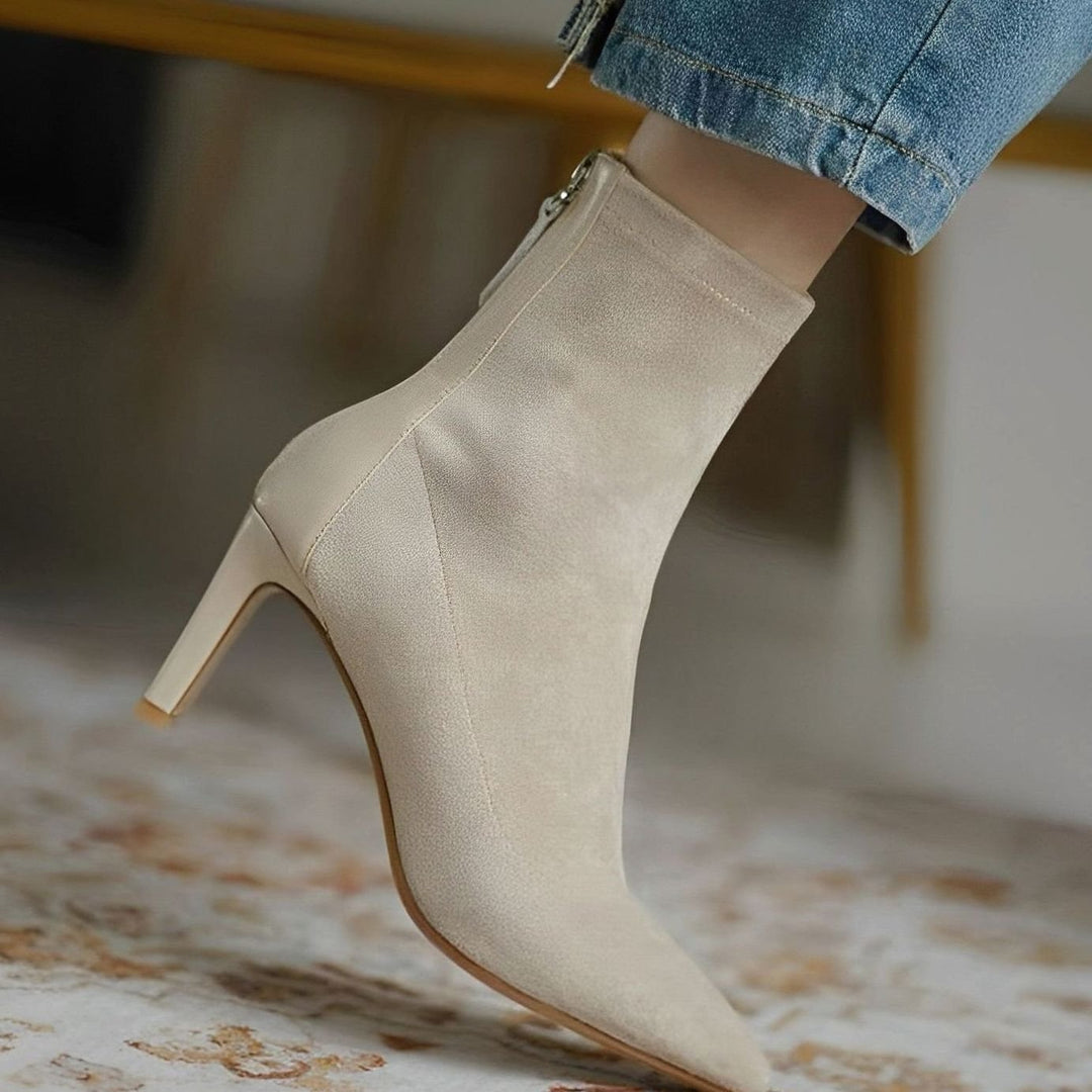Dames Elegante Enkellaarzen met Stilettohak Ritssluiting