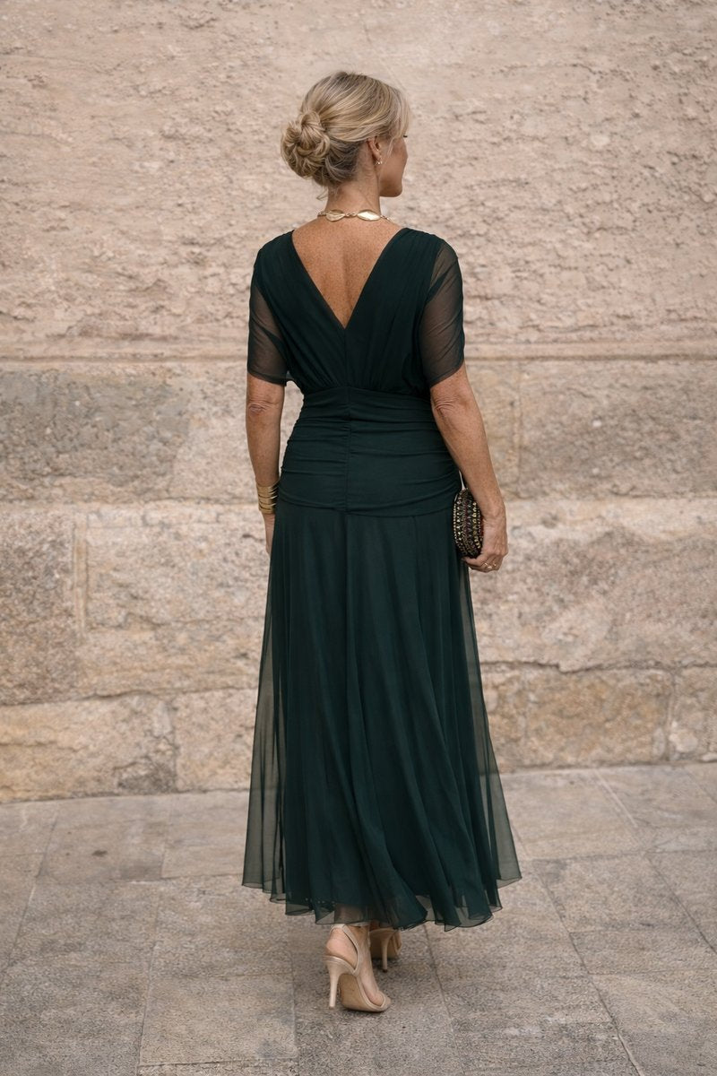 Dames Elegante V-hals Chiffon Cocktail Party Dress Maxi
