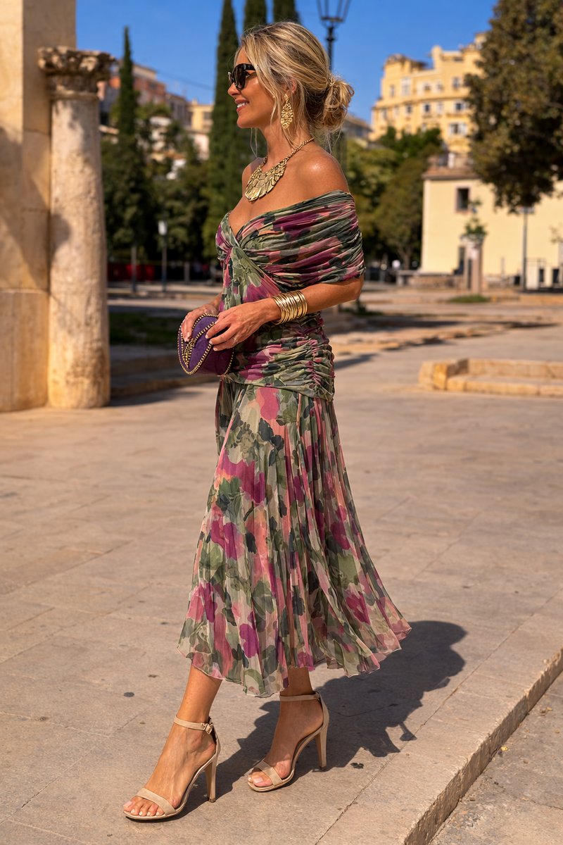 Dames Elegante V-hals Chiffon Cocktail Party Dress Maxi