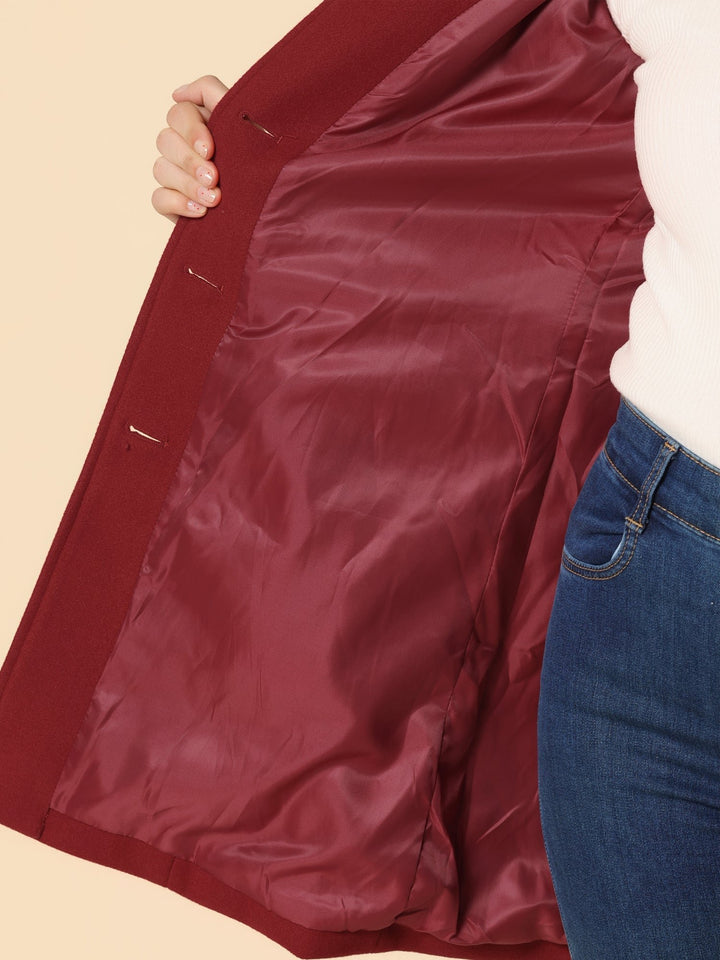 Dames Enkelrij Gevoerde Winterjas Midi-lengte Revers