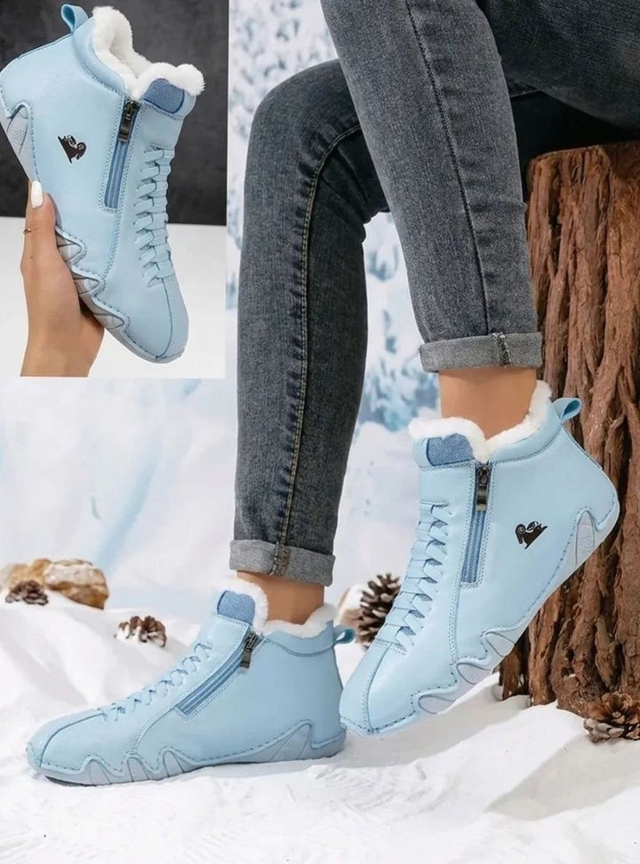 Dames Ergonomische Gevoerde Hoge Sneaker Enkellaarsjes - Blauw