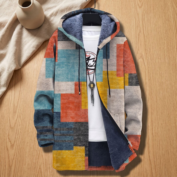 Dames Fleece Gevoerd Geometrisch Colorblock Hoodie Vest