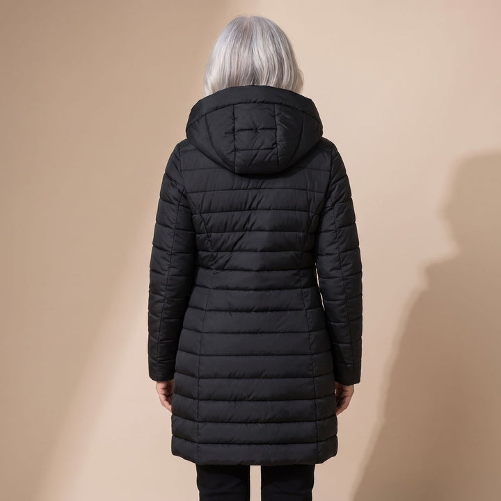 Dames Fleece-Gevoerde Winterjas Hooded Puffer Getailleerde Fit