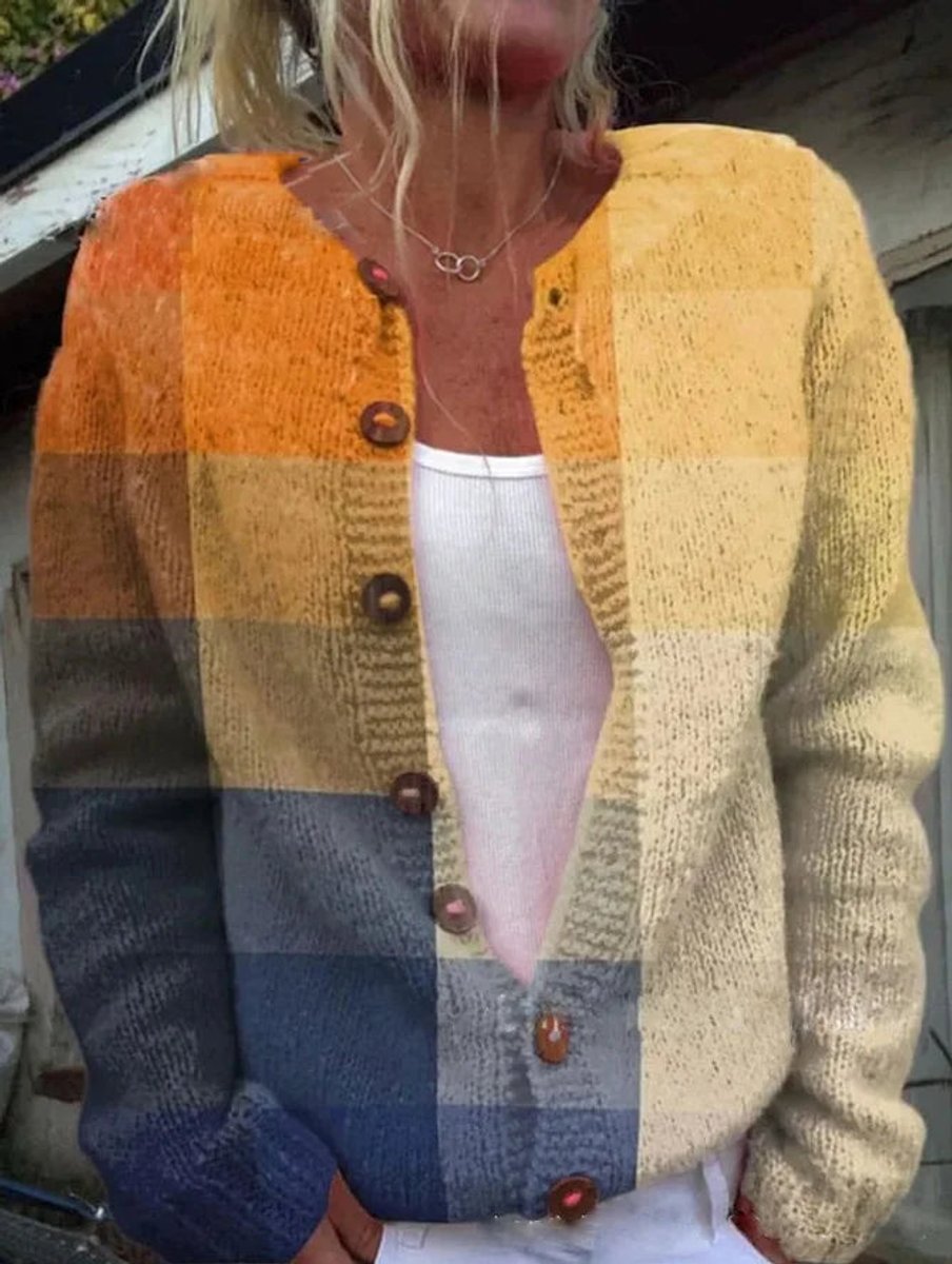 Dames Gebloemde Gebreide Knoop Cardigan - Stijl 8