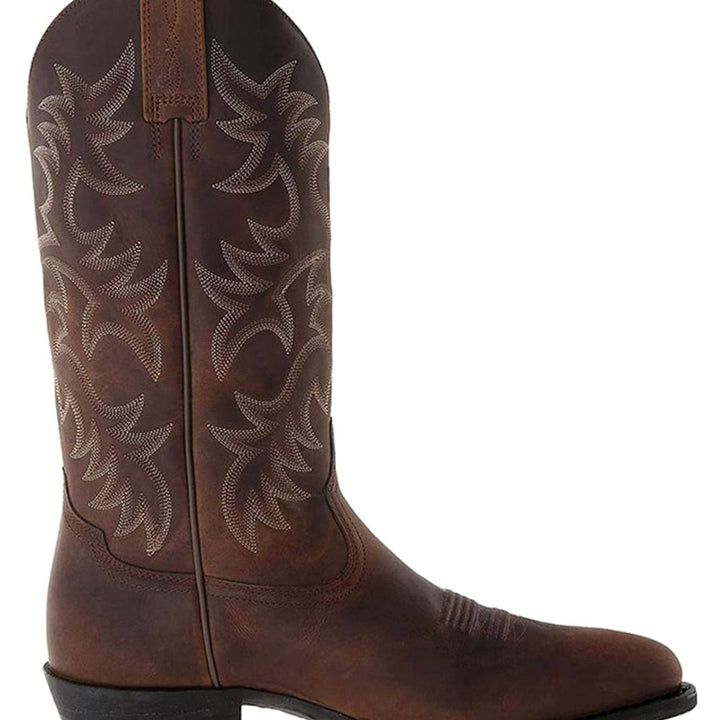 Dames Geborduurde Western Cowboy Halfhoge Laarzen