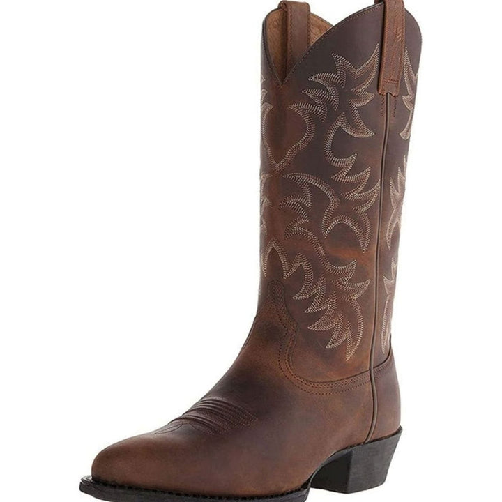 Dames Geborduurde Western Cowboy Halfhoge Laarzen