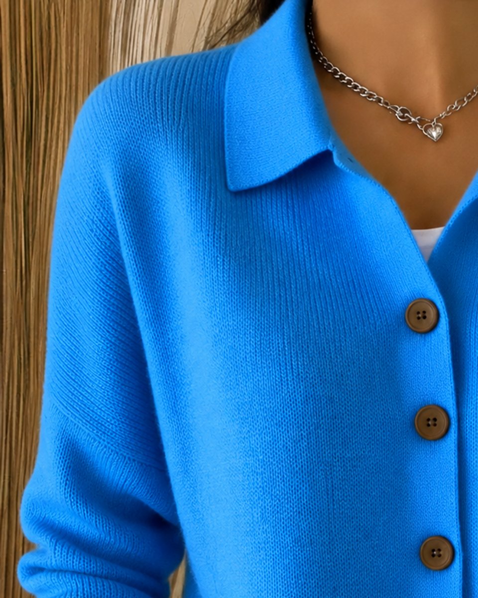 Dames Gebreide Geknoopte Kraag Cardigan