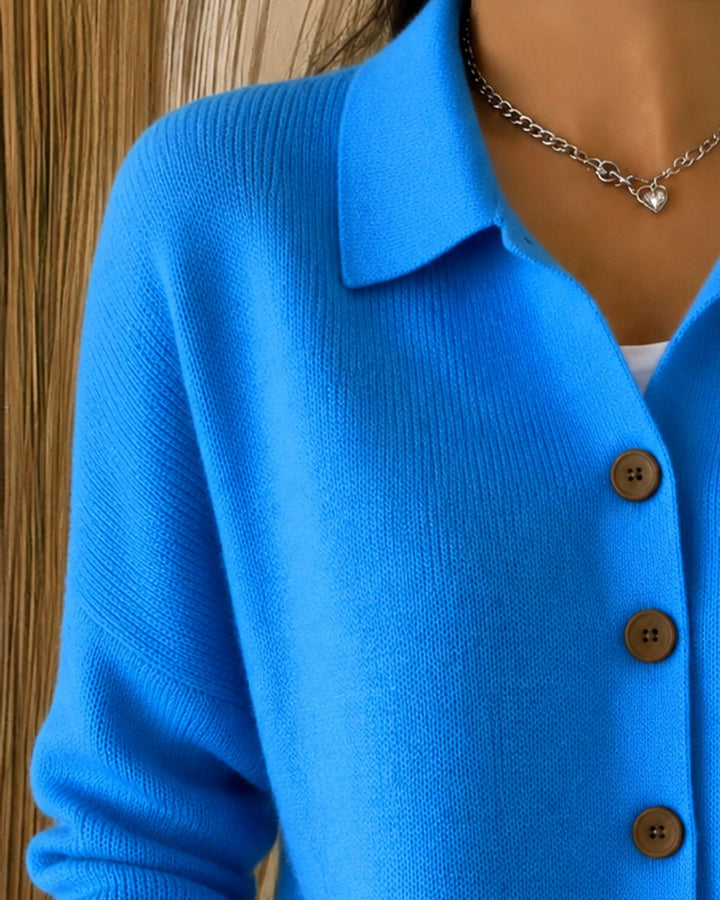 Dames Gebreide Geknoopte Kraag Cardigan
