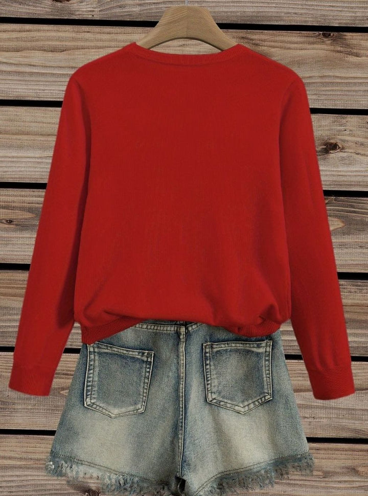 Dames Gebreide Pullover Ronde Hals Losse Pasvorm Lange Mouwen