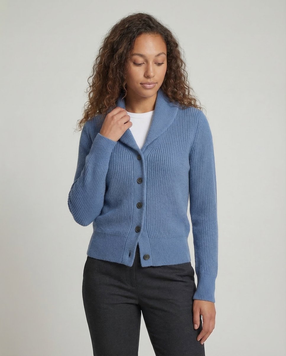 Dames Gebreide Revers-Kraag Knoopsluiting Cardigan