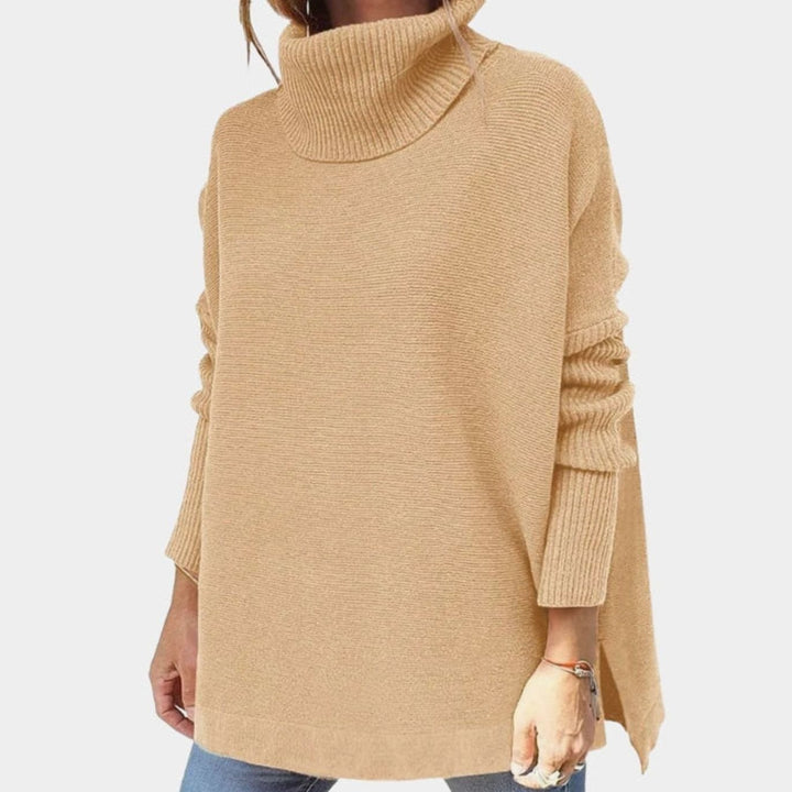 Dames Gebreide Trui Coltrui Oversized Lange Mouwen - Khaki