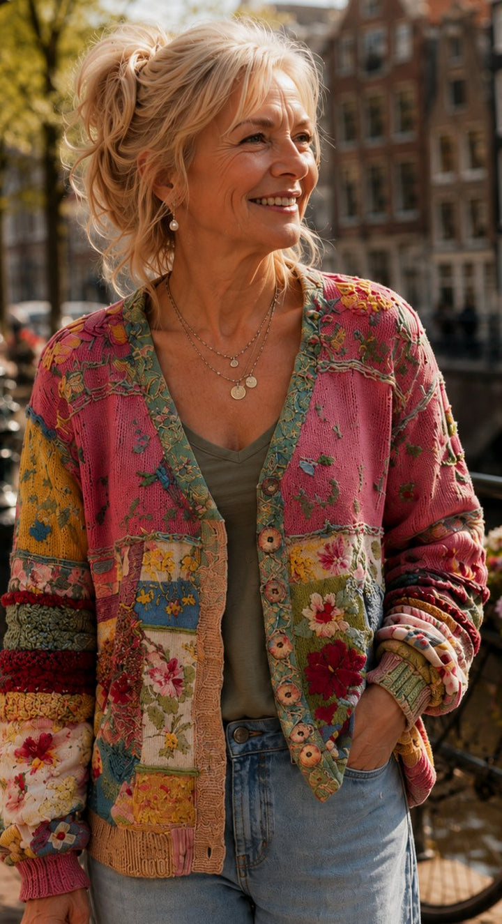 Dames Gebreide Trui Vest Boho V-hals Knopen Losse Pasvorm