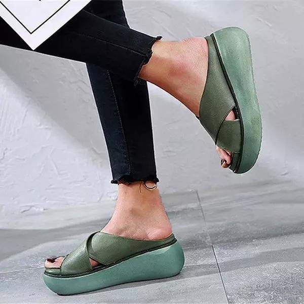 Dames Gekruiste Bandjes Platte Comfort Sandalen