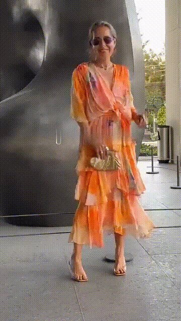 Dames Gelaagde Chiffon Bloemen Maxi Jurk
