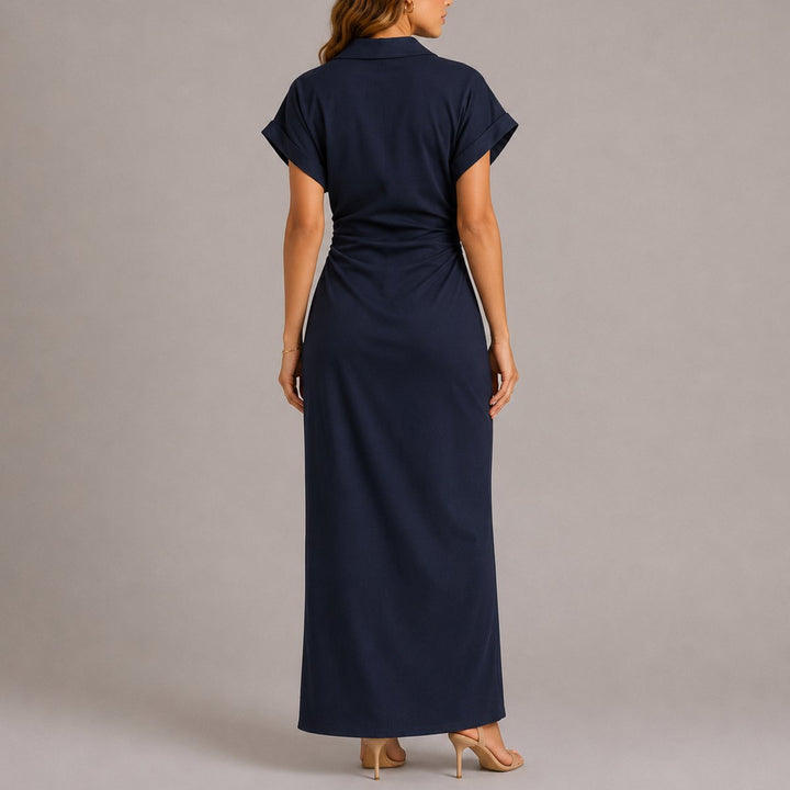 Dames Geplooide Maxi Blousejurk Herfstbruiloft Gast Jurk