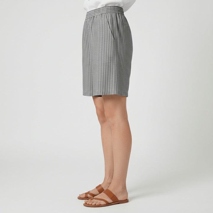 Dames Gestreepte Relaxed-Fit Shorts Elastische Taille