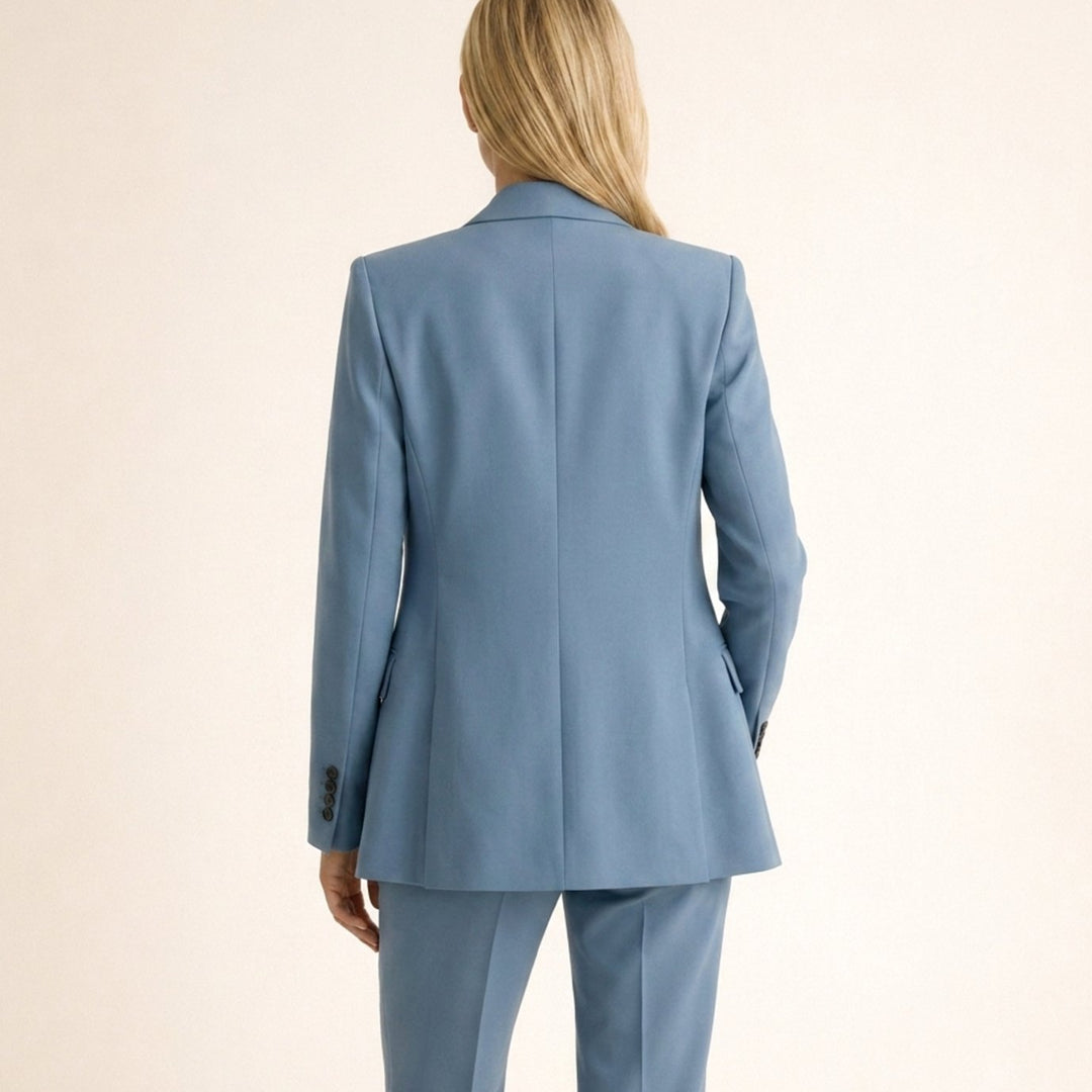 Dames Getailleerd Flared-Broek Blazer Tweedelig Pak