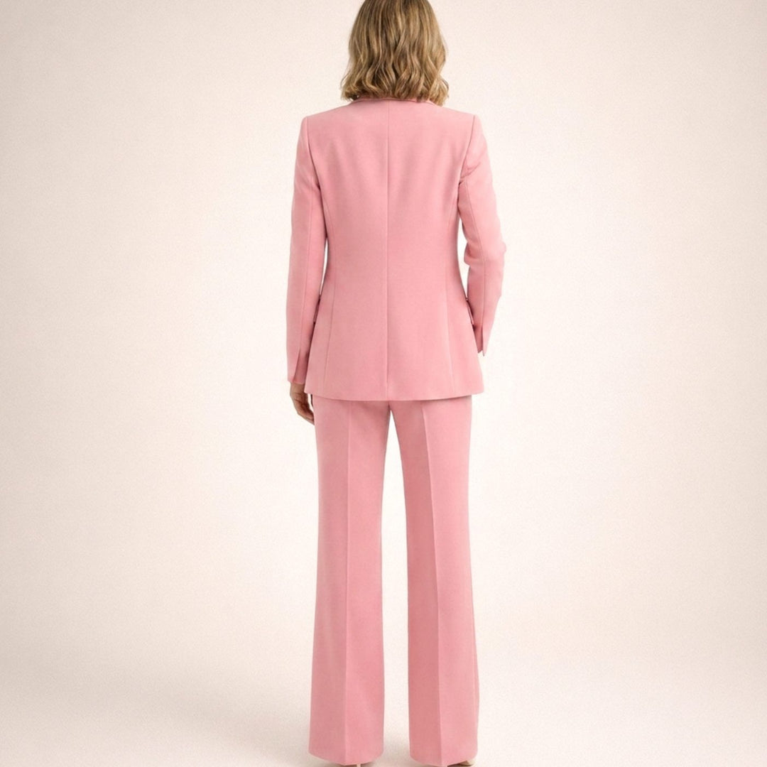 Dames Getailleerd Flared-Broek Blazer Tweedelig Pak