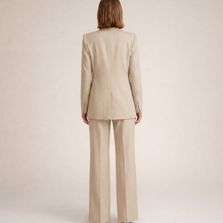 Dames Getailleerd Flared-Broek Blazer Tweedelig Pak