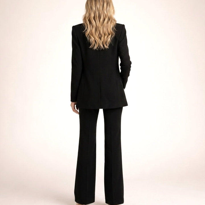 Dames Getailleerd Flared-Broek Blazer Tweedelig Pak