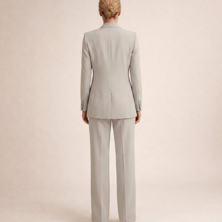 Dames Getailleerd Flared-Broek Blazer Tweedelig Pak