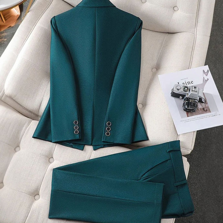 Dames Getailleerde Blazer Broekpak Set Eénknops