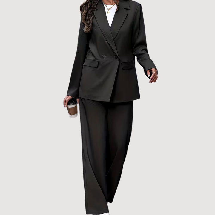 Dames Getailleerde Dubbele Rij Blazer Broekpak