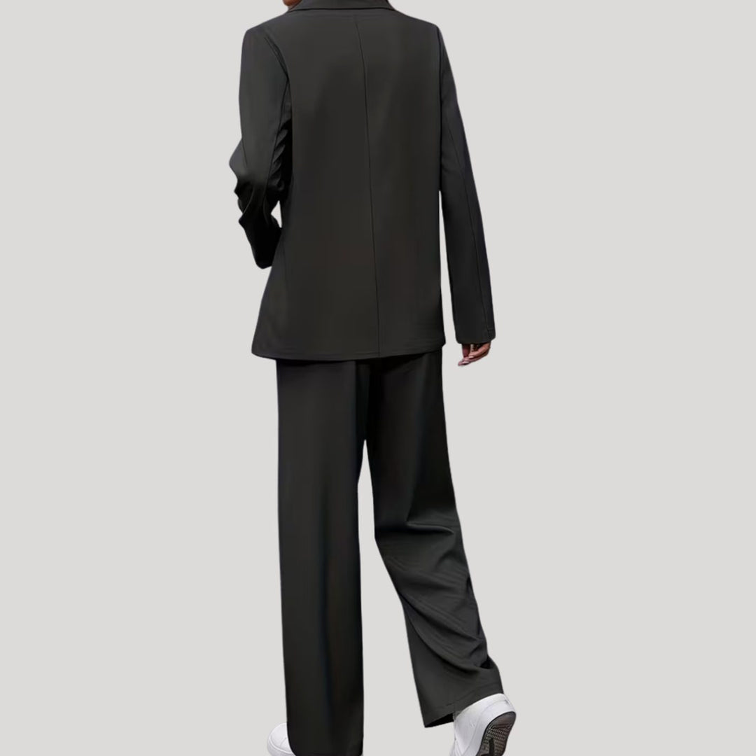 Dames Getailleerde Dubbele Rij Blazer Broekpak