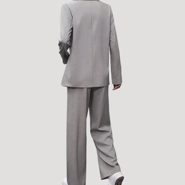 Dames Getailleerde Dubbele Rij Blazer Broekpak