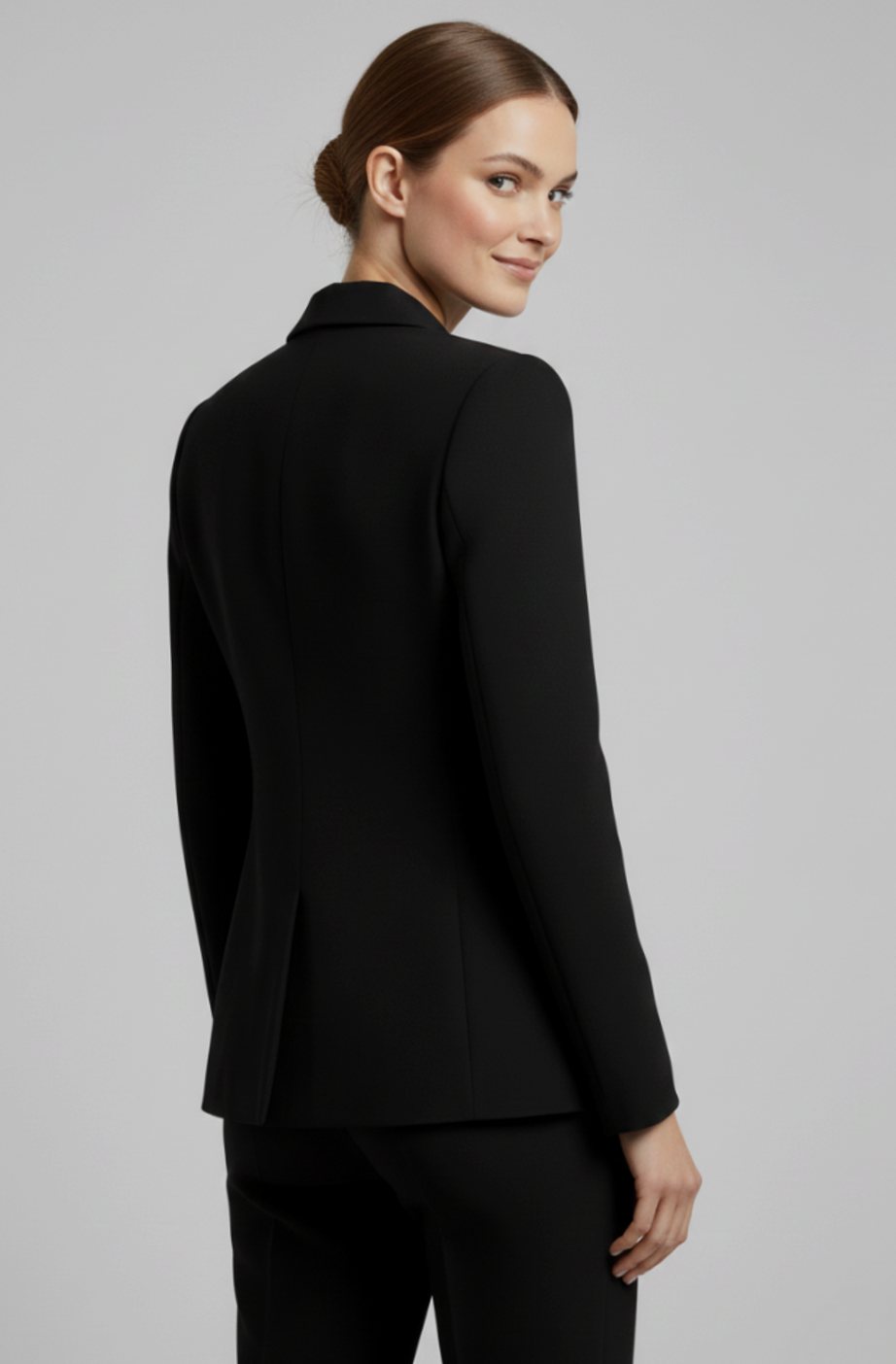Dames Getailleerde Dubbelrijige Blazer met Goudkleurige Knopen