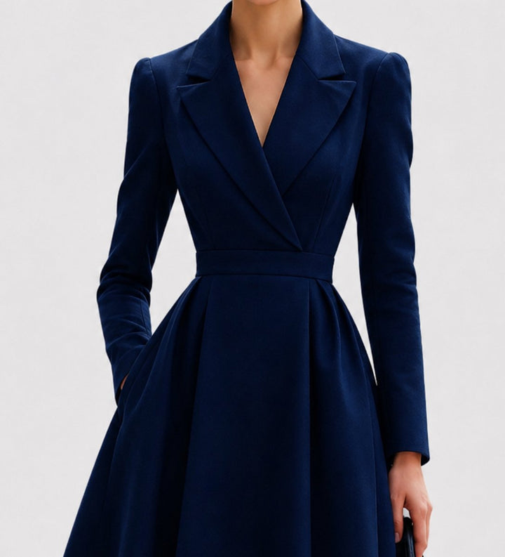Dames Getailleerde Formele Jurk Blazer Midi Coat-stijl