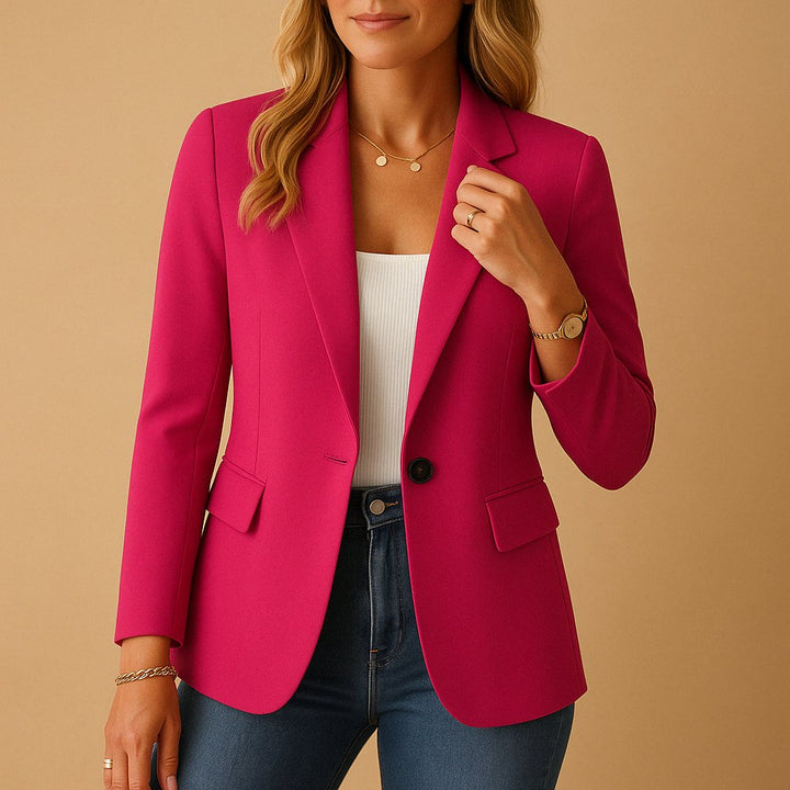 Dames Getailleerde Stretch Enkelknoop Blazer - Pink