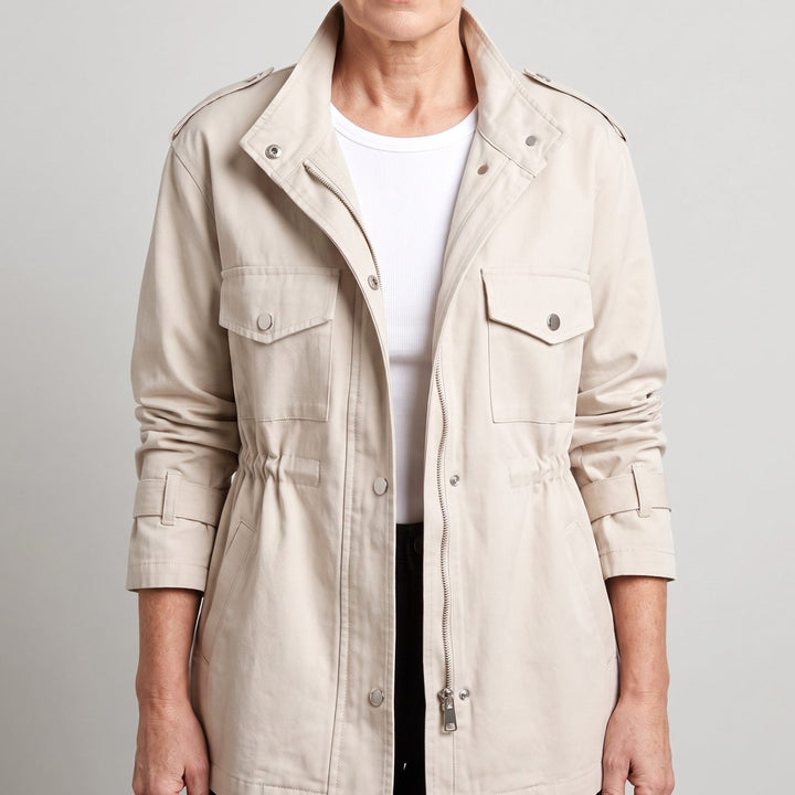 Dames Getailleerde Warme Trenchcoat met Ritssluting
