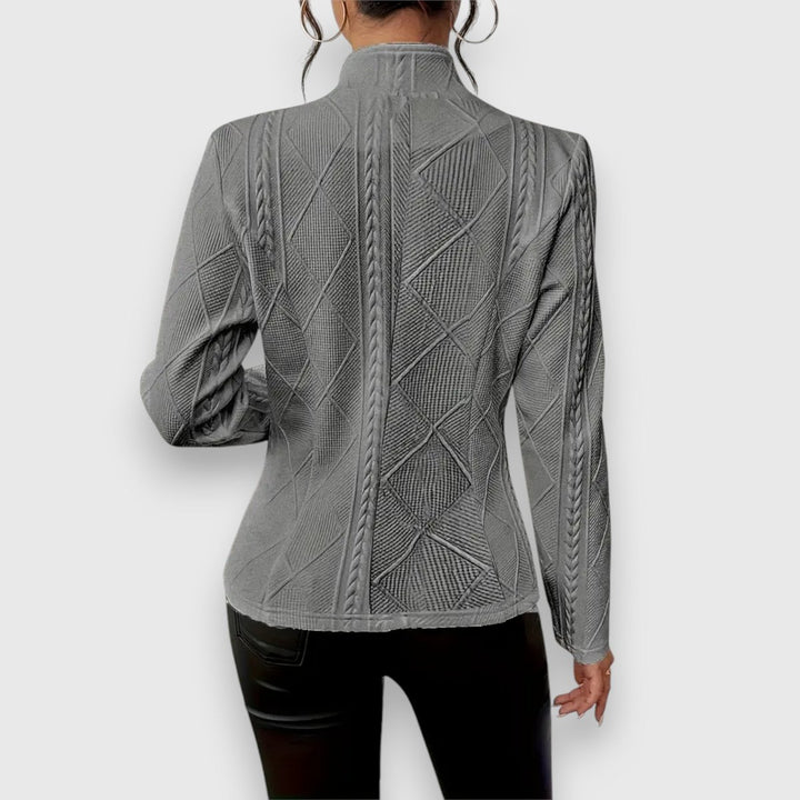 Dames Getextureerde Kabelgebreide Coltrui Sweater