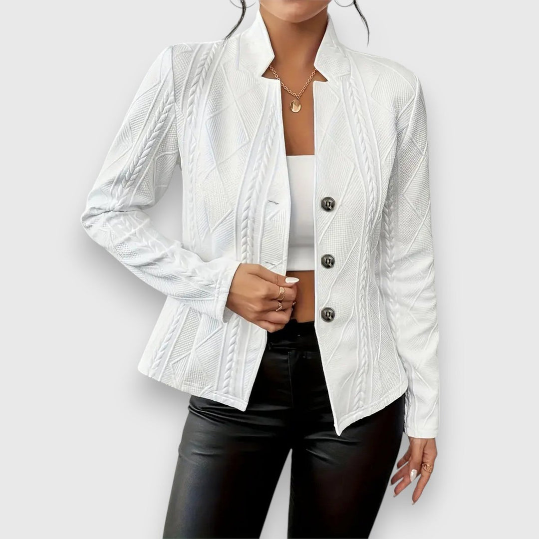 Dames Getextureerde Kabelgebreide Coltrui Sweater