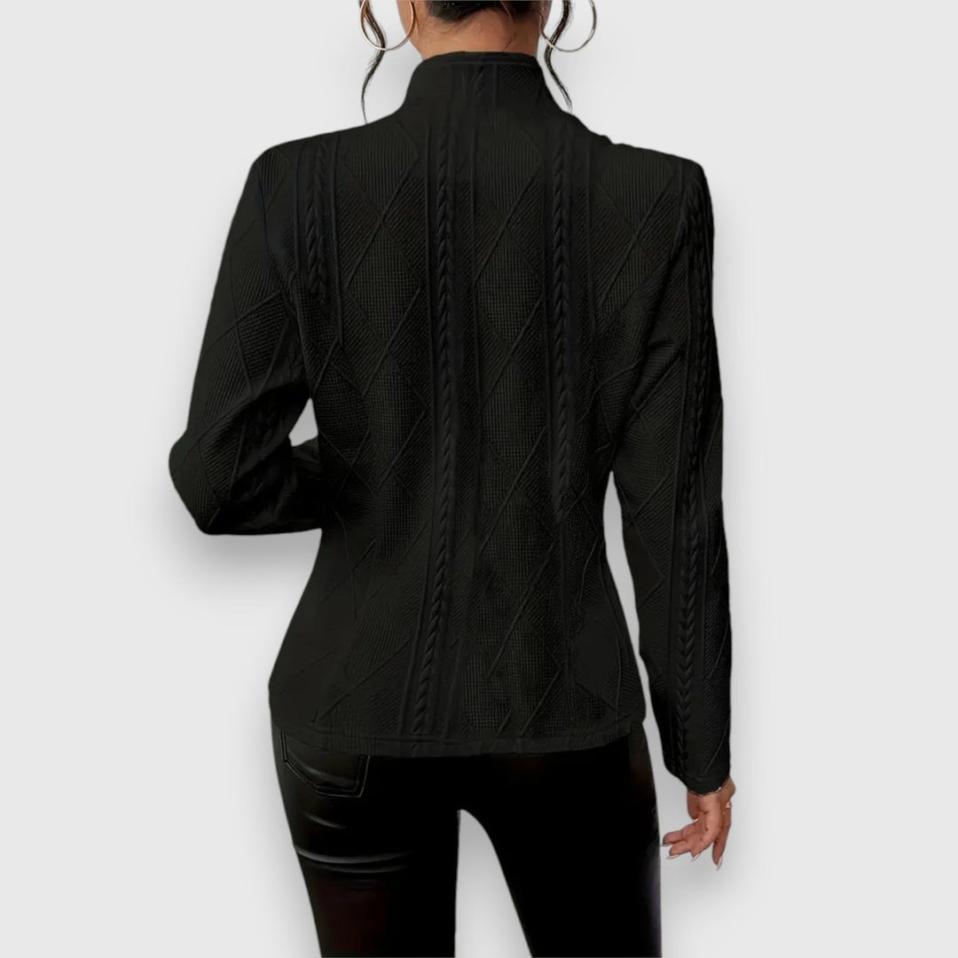 Dames Getextureerde Kabelgebreide Coltrui Sweater