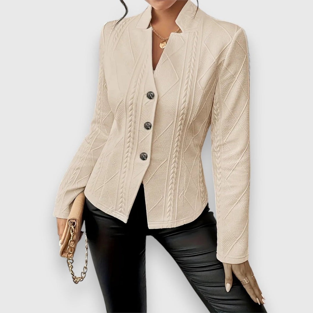 Dames Getextureerde Kabelgebreide Coltrui Sweater