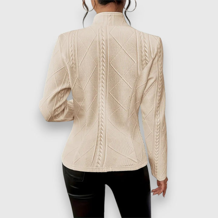 Dames Getextureerde Kabelgebreide Coltrui Sweater