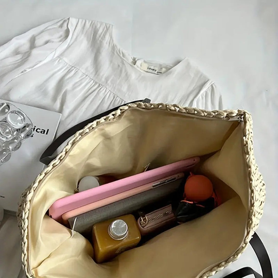 Dames Gevlochten Bohemian Stro Tote Bag Grote Schoudertas