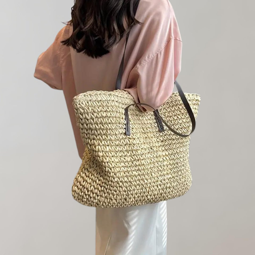Dames Gevlochten Bohemian Stro Tote Bag Grote Schoudertas