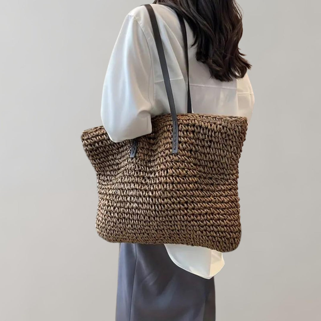 Dames Gevlochten Bohemian Stro Tote Bag Grote Schoudertas