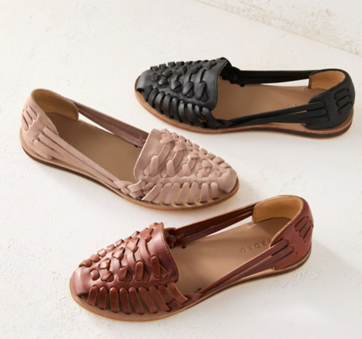 Dames Gevlochten Instap Platte Sandalen