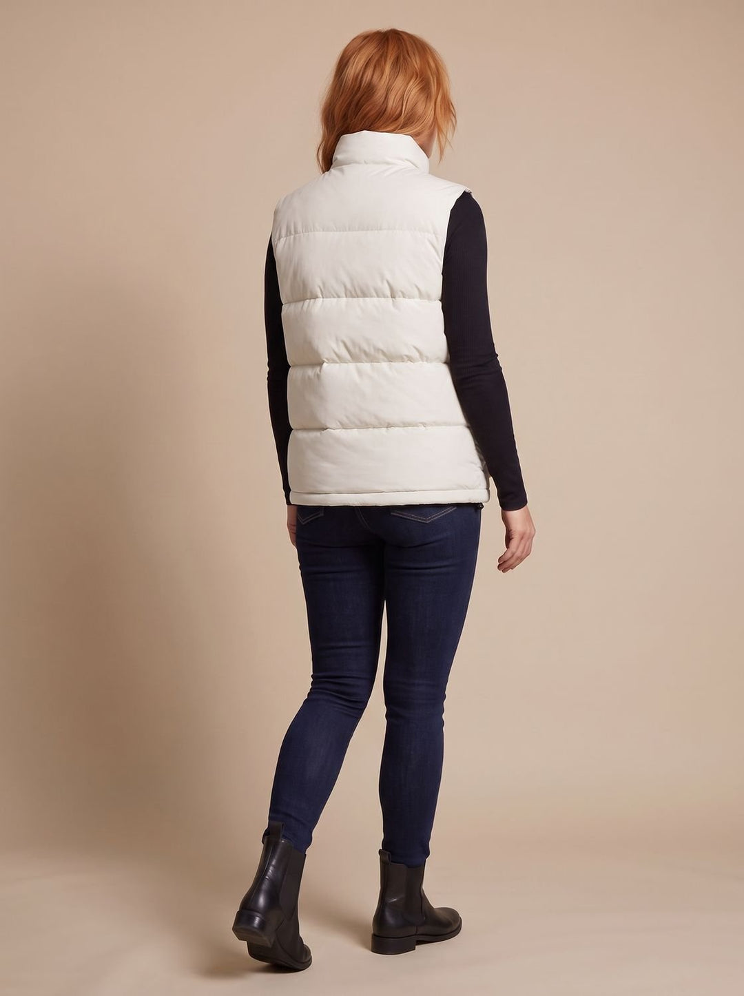 Dames Gewatteerde Bodywarmer Staande Kraag Kleppzakken