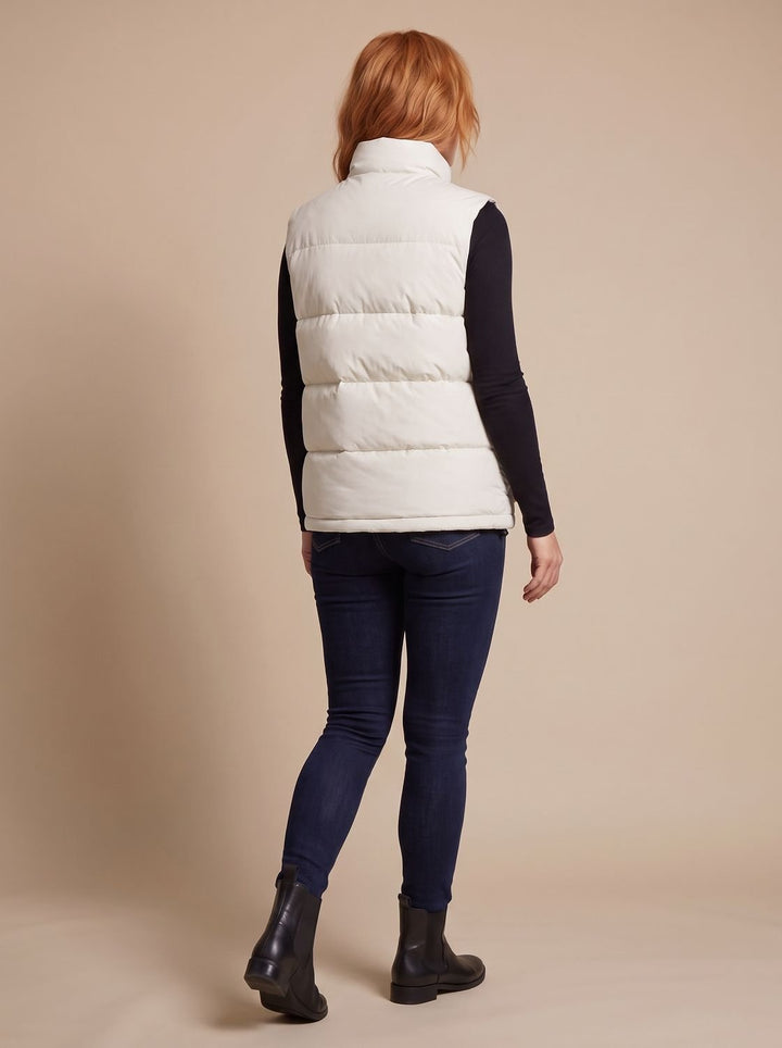 Dames Gewatteerde Bodywarmer Staande Kraag Kleppzakken
