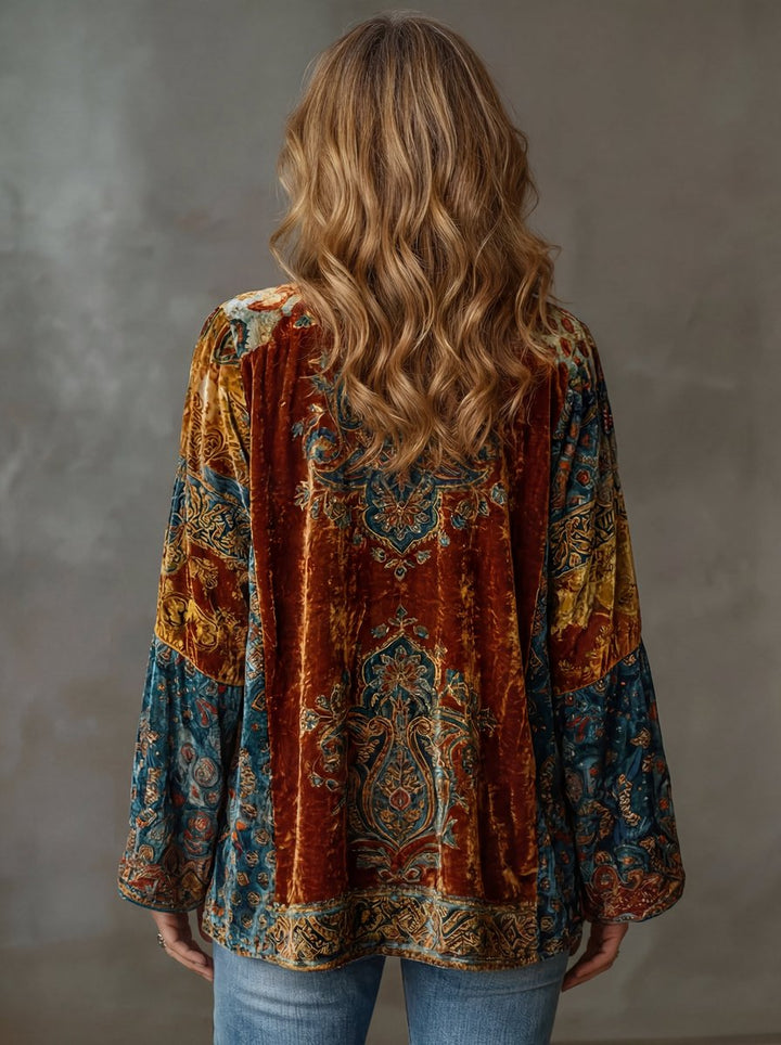 Dames Gewatteerde Jas Boho Kimono Vest Wijd Vintage