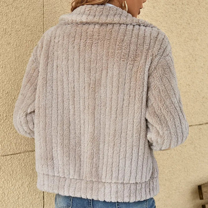 Dames Gewatteerde Jas Pluche Fleece Ritsjas